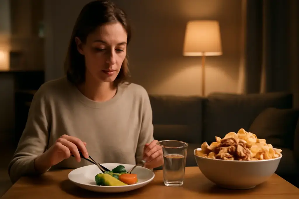 Cos’è l’alimentazione consapevole? Svela come può evitare le abbuffate serali